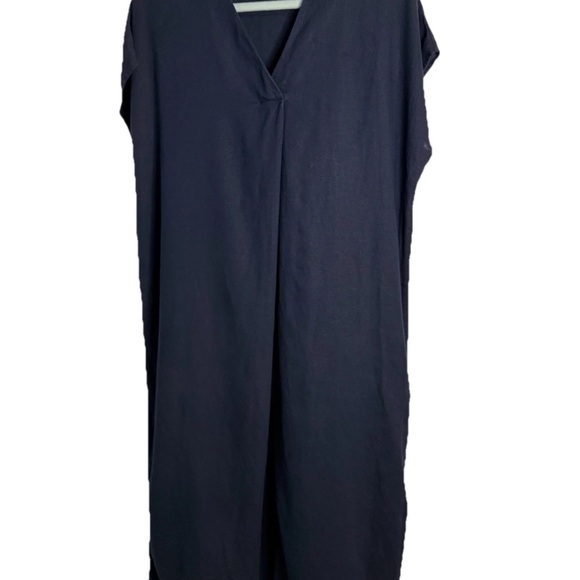 Banana Republic Linen Blend Kaftan Maxi Dress Navy Blue Sz XS - Picture 1 of 7